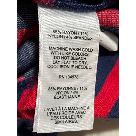 Vineyard Vines Dress Women Size Medium Diagonal Stripe Casual Stretch Midi Dress - Picture 5 of 11